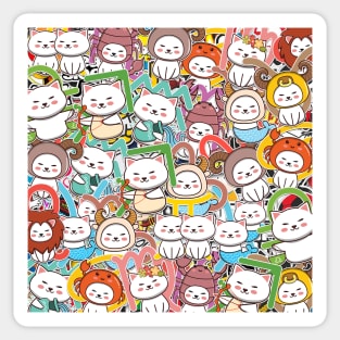 Kawaii Zodiac Cat Pattern Sticker